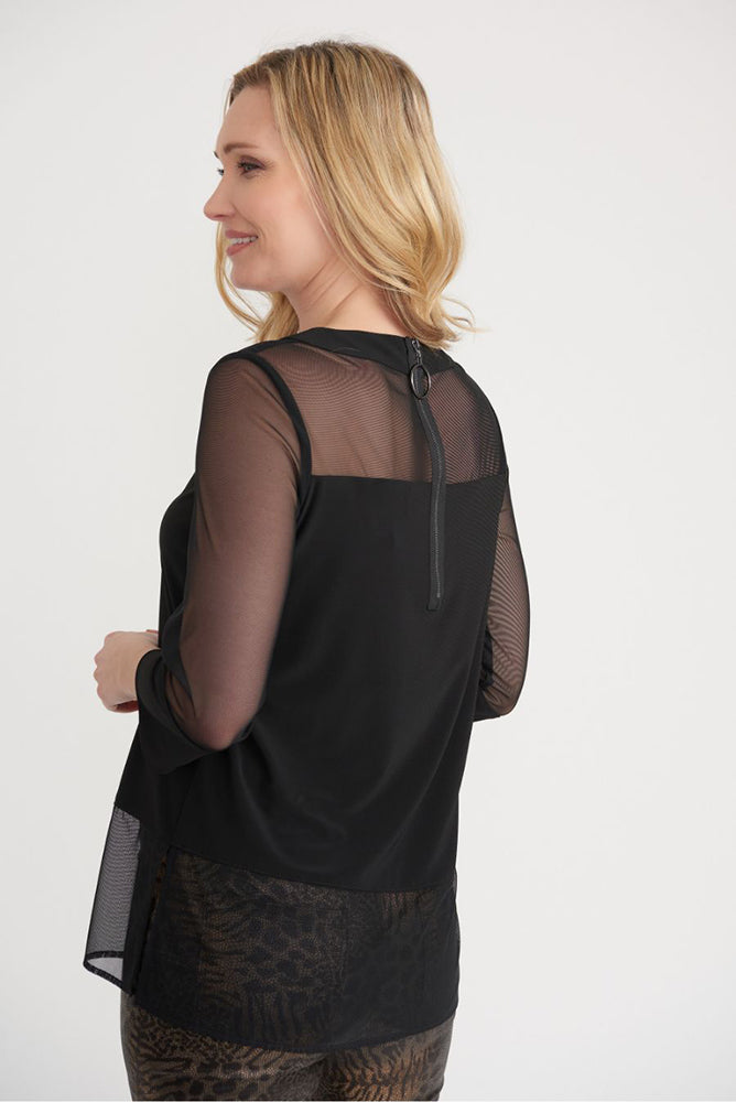 Sheer Sleeve Tunic in Black