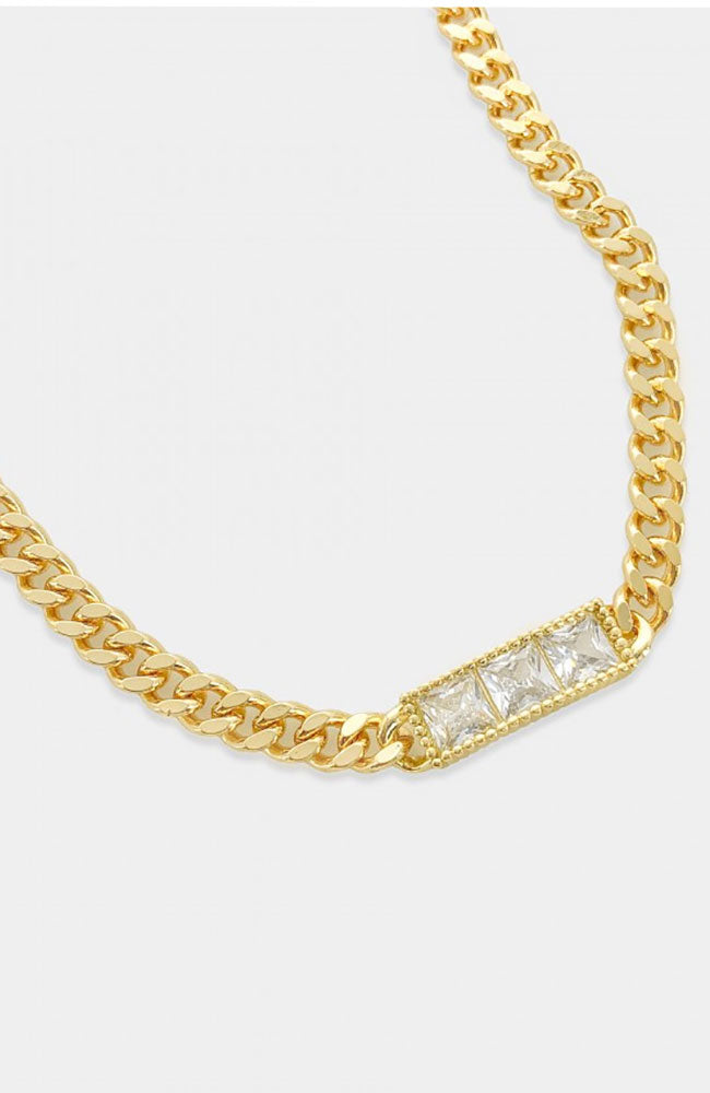 Curb Chain with CZ Necklace