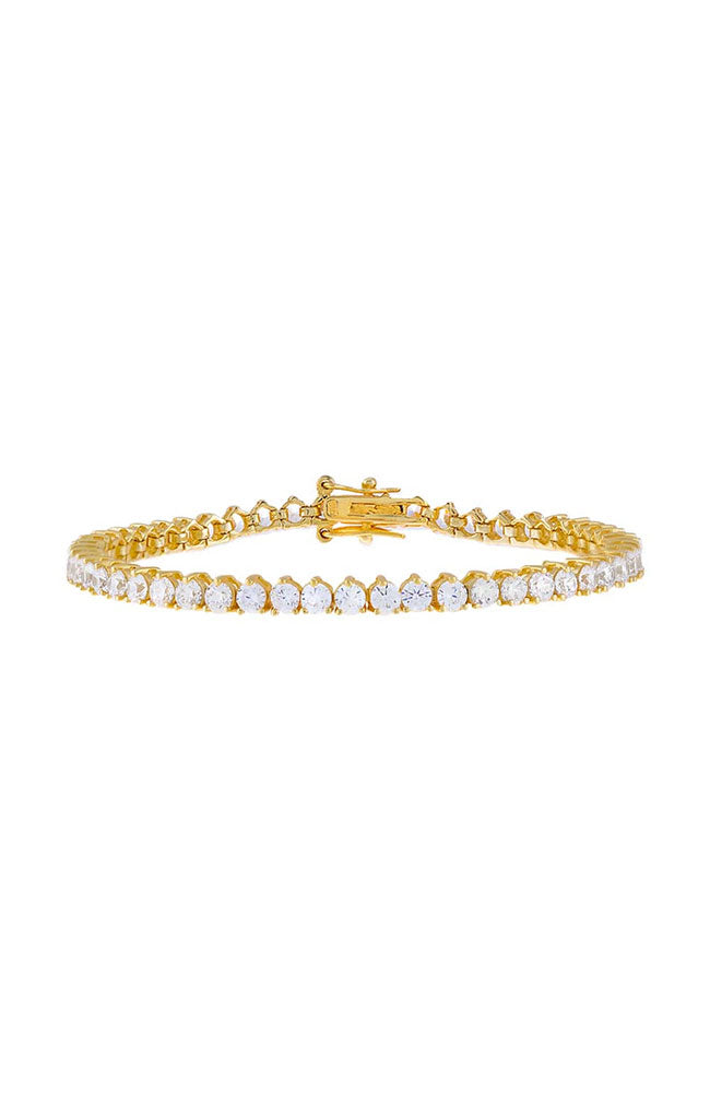 3 Prong Tennis Bracelet 3MM Gold