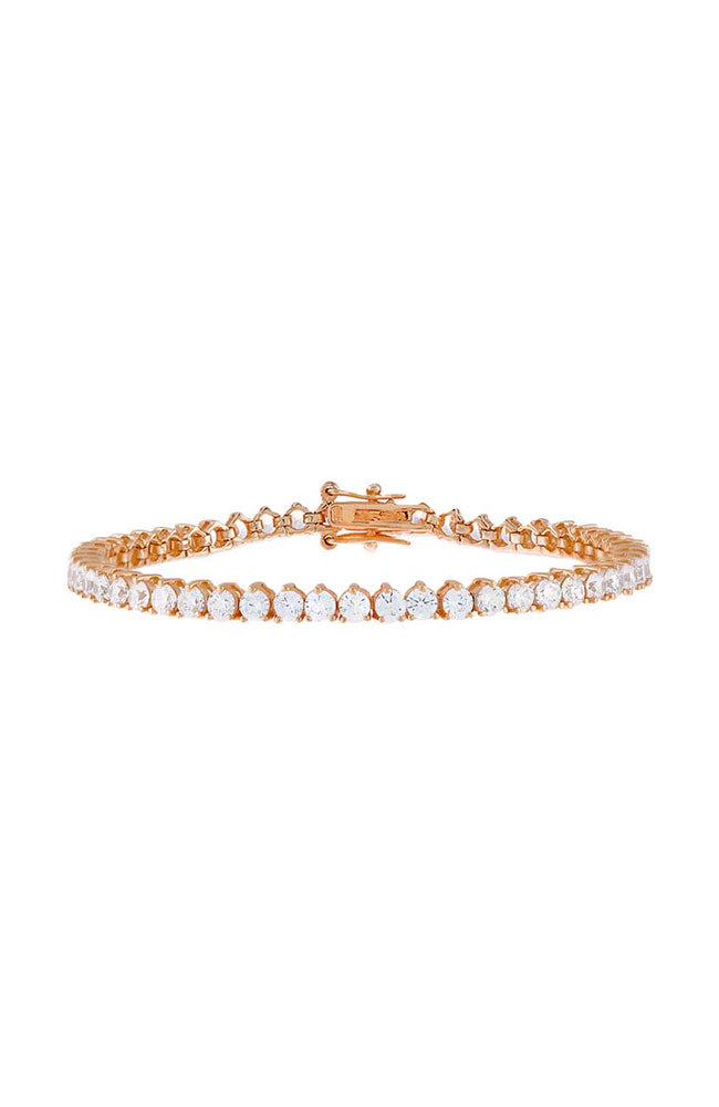 3 Prong Tennis Bracelet 3MM Rose Gold