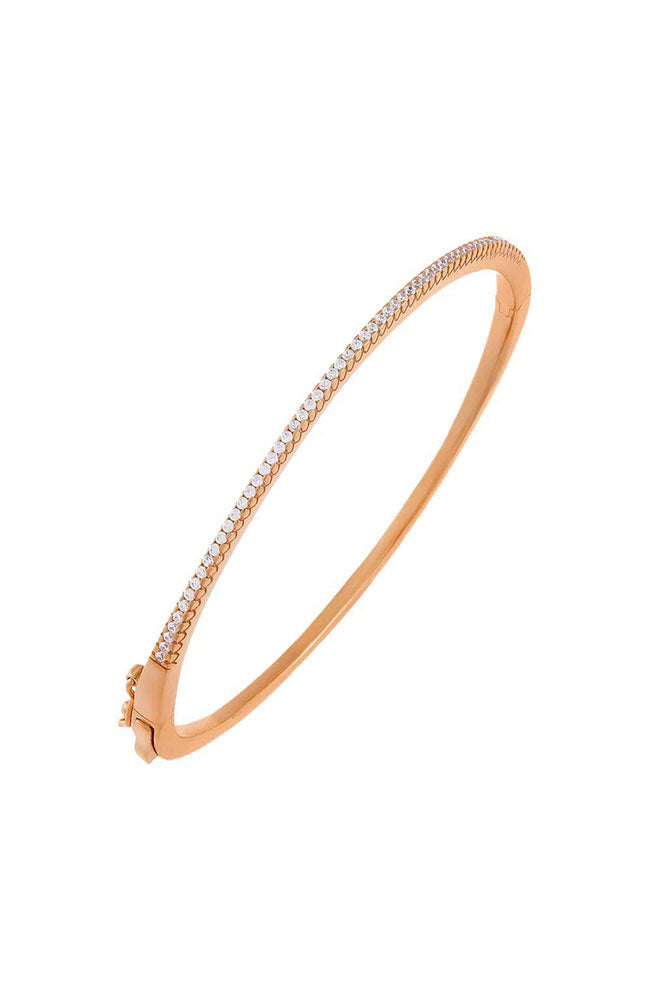 Pave Bangle in Rose Gold