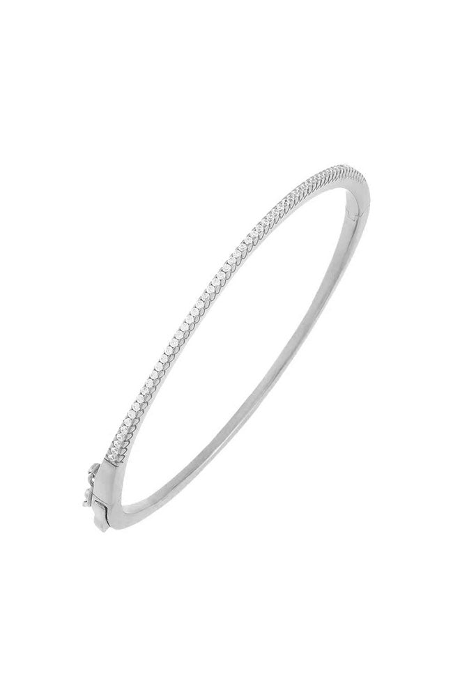 Pave Bangle in Silver