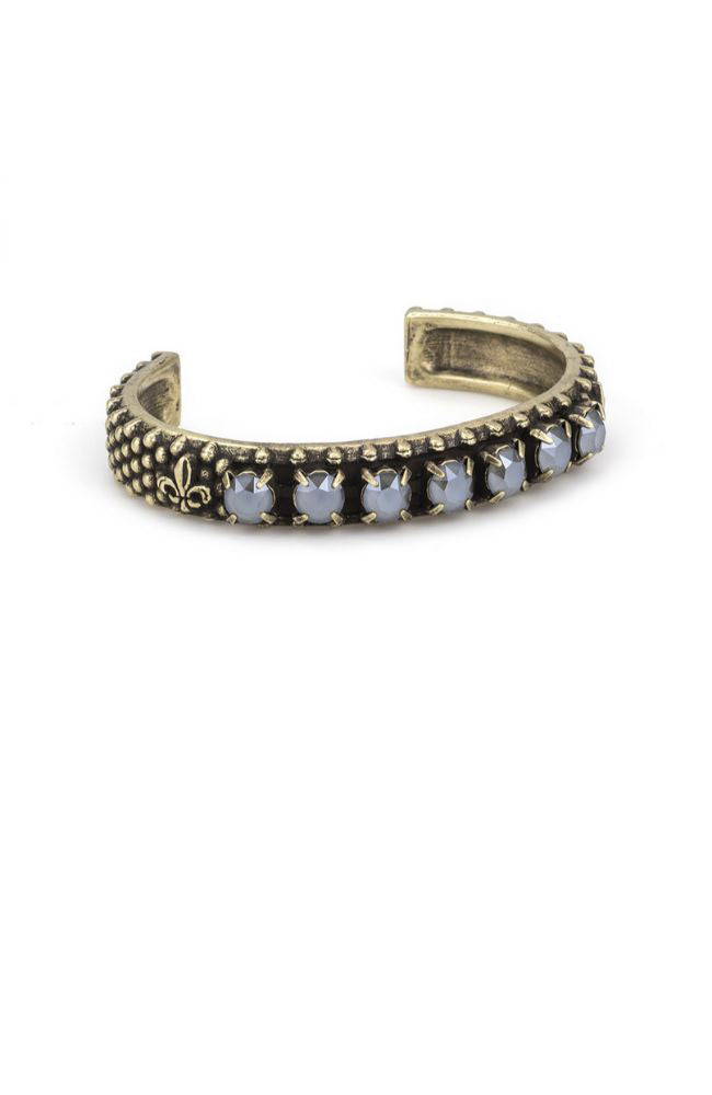 24k Clad Austrian Crystal Bangle Dark Grey