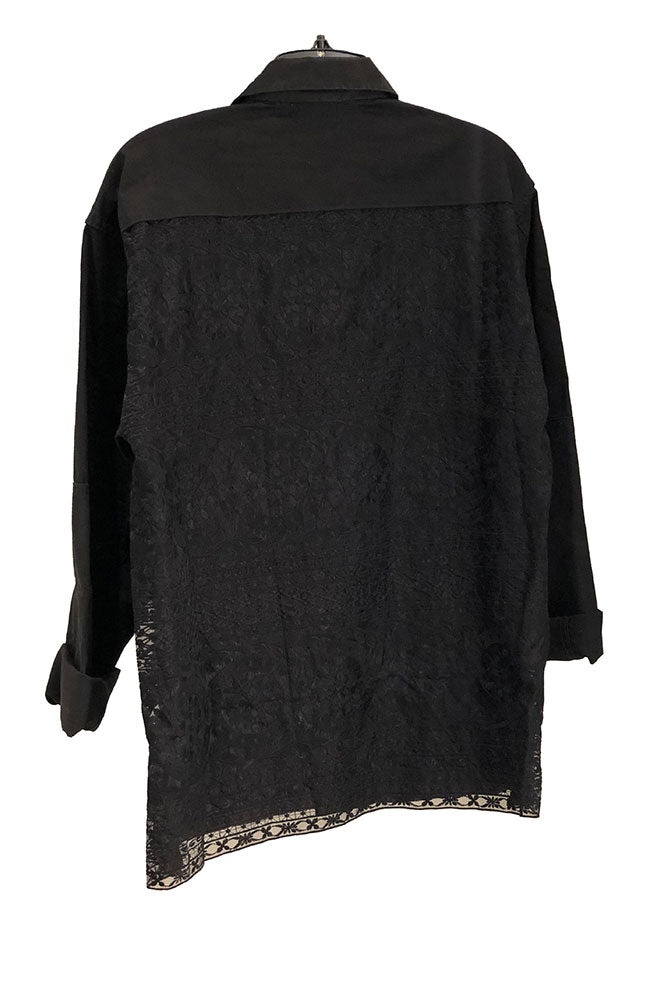 Black Jacket with Black Lace Back & Silver Details