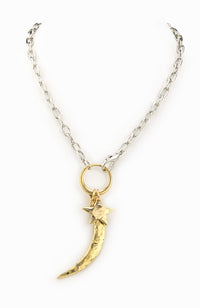 Blue Moon Silver Chain  with Star & Moon Charms