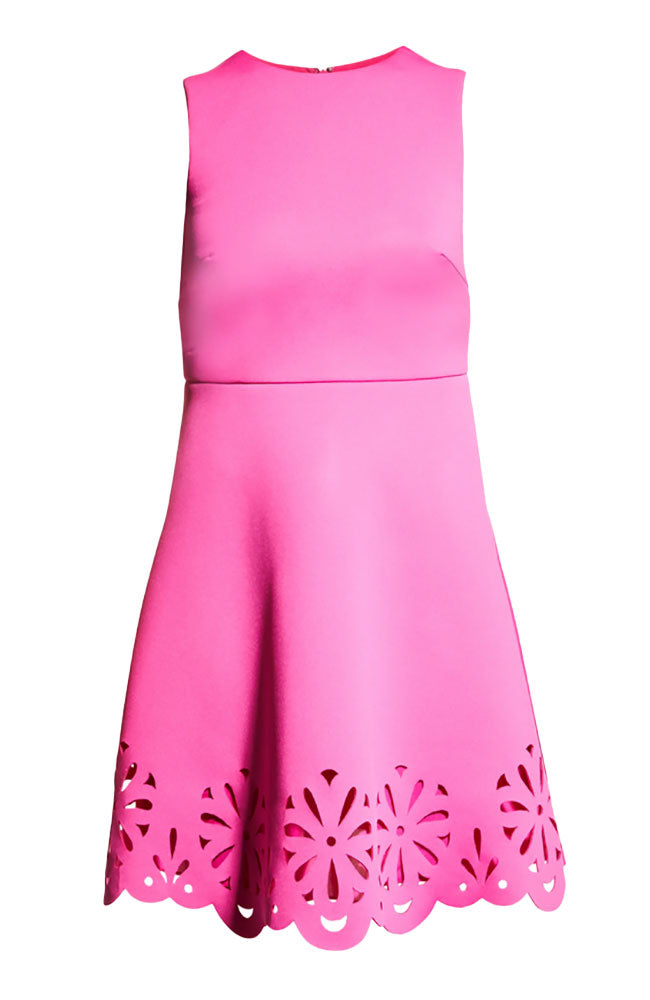 Cut Out Fit & Flare Dress in Fuschia