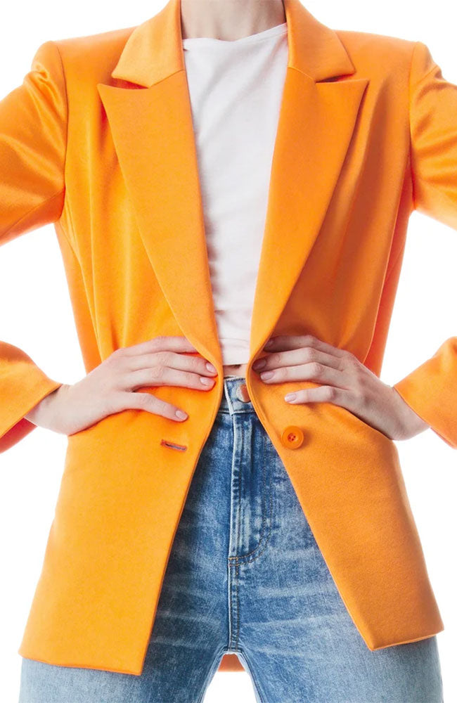 Denny Notch Collar Blazer Tangerine