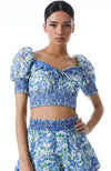 Crawford SS Lace Up Smocked Top