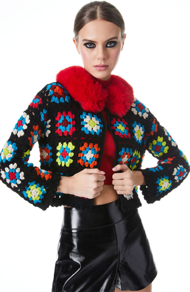 Anderson Crop Cardigan Faux Fur