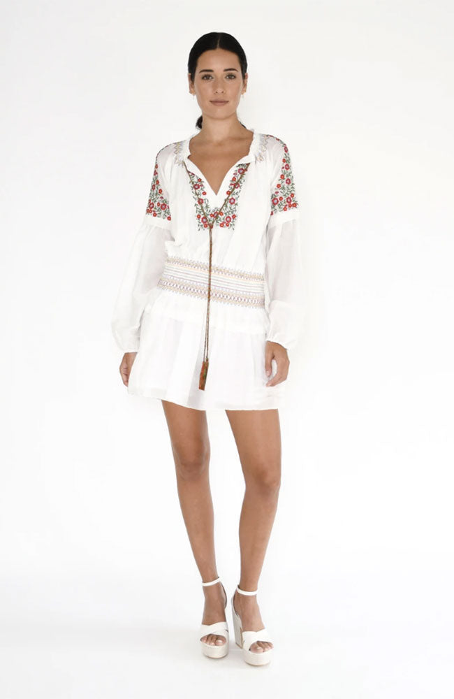 Embroidered Peasant Mini Dress – shoprodeodrive