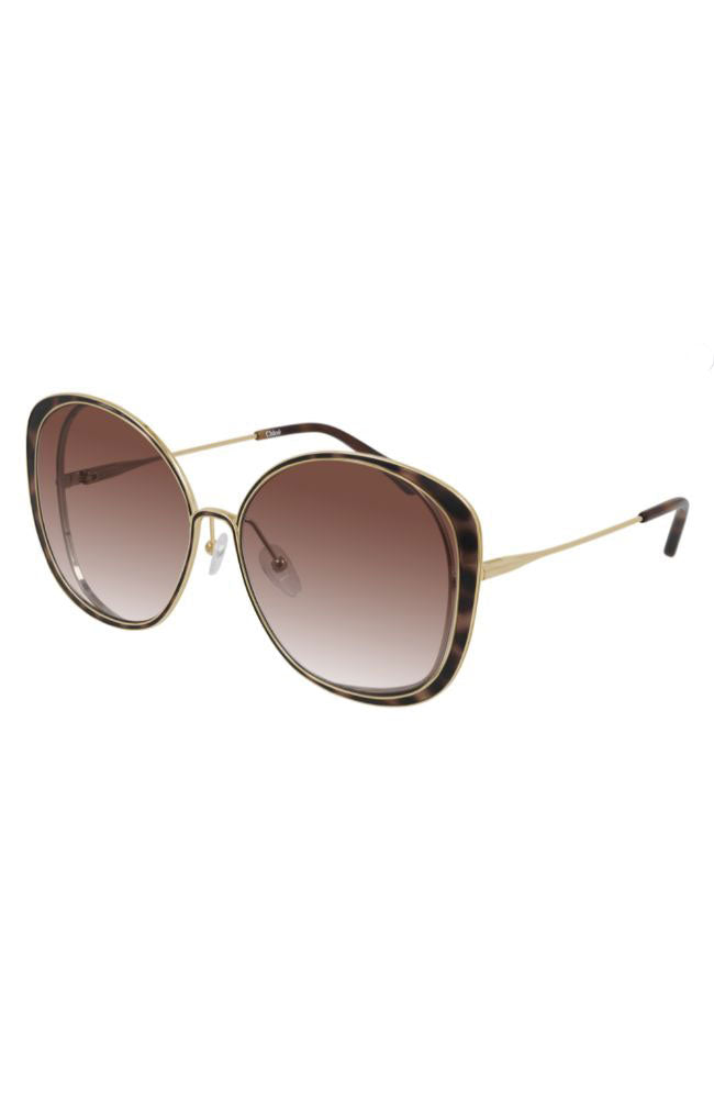 Chloe Sunglasses Cateye Gold Round