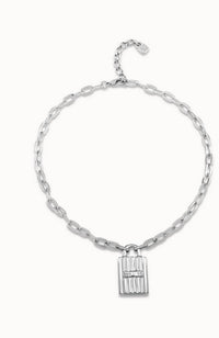 Magic Key Lock Necklace Silver