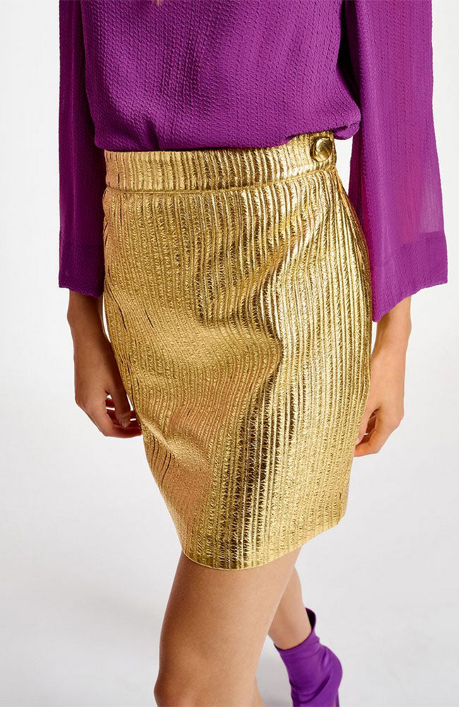 Cole Gold Foil Mni Skirt
