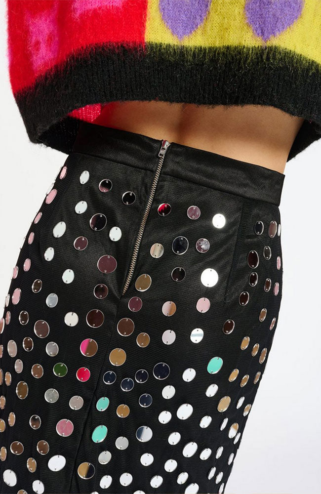 Crescent Mirror Mesh Skirt