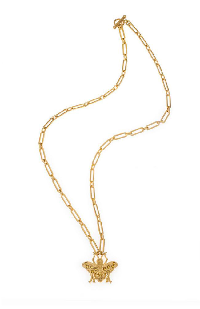 28" Versailles Chain FK Bee Pendant