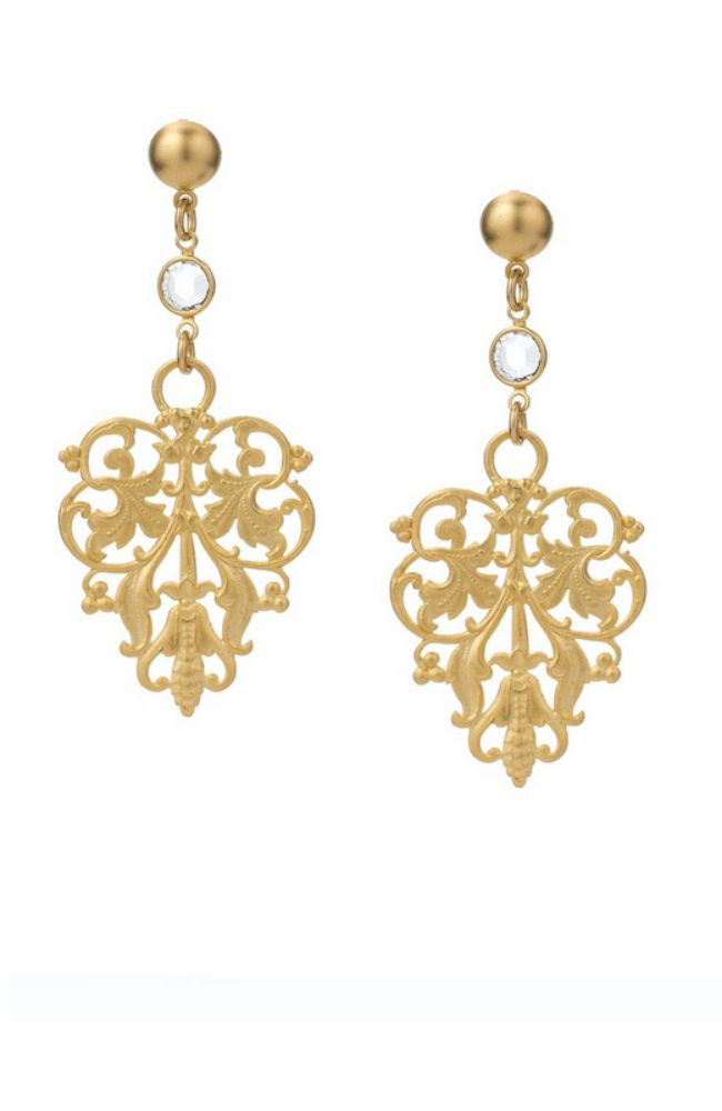 French Filligree Channel Set Earrings