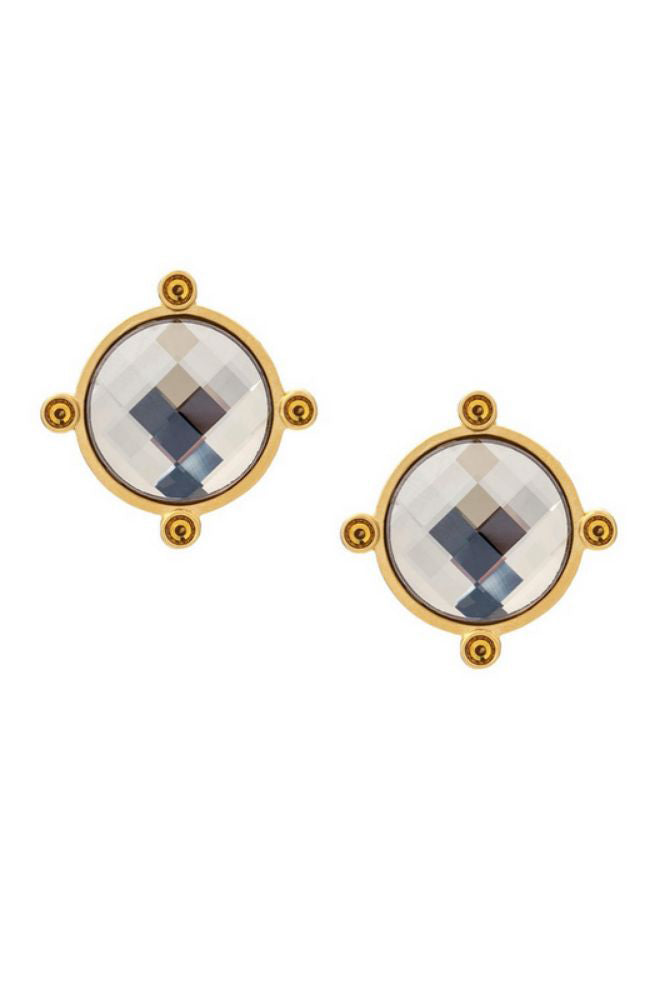 Orielle Earrings Honey Chessboard Crystal