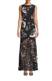 Crane And Cherry Blossom Gown