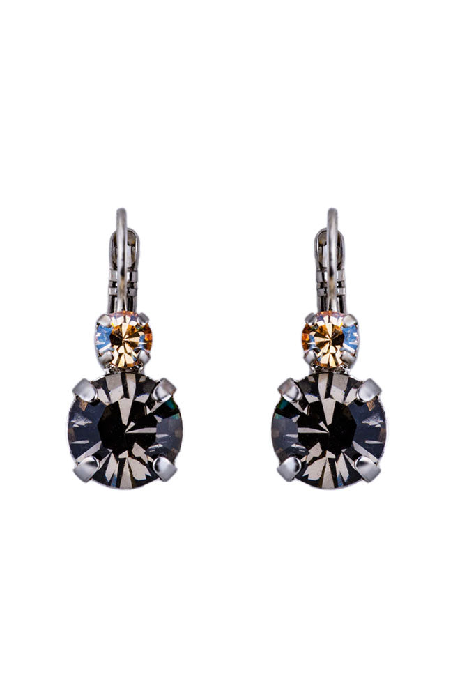 Leverback Black Orchid Earring