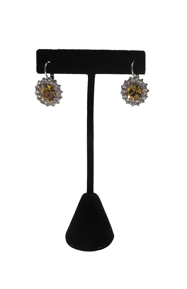 Yellow Clr Leverback Earring