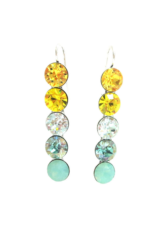 Antique Gold Plated Brass Swarovski Crystal Earrings