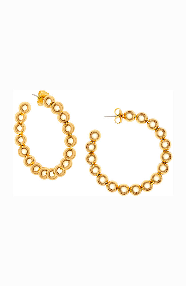Beaded Hoop Earring 2"