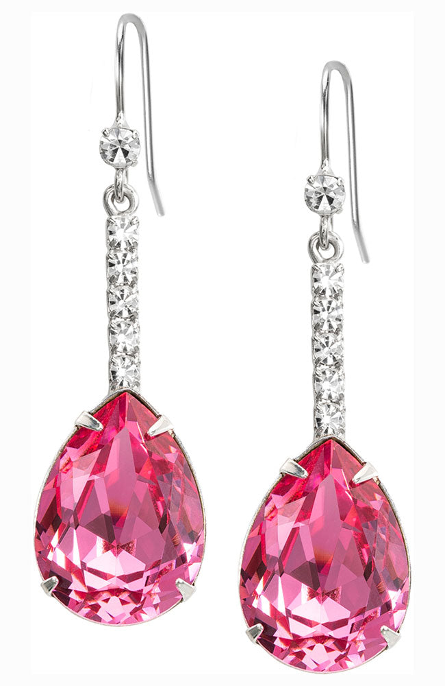 Rose Pear Drop Earring 1.75"
