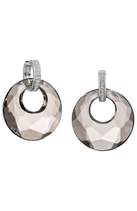 Rhodium Crystal CS Hoop