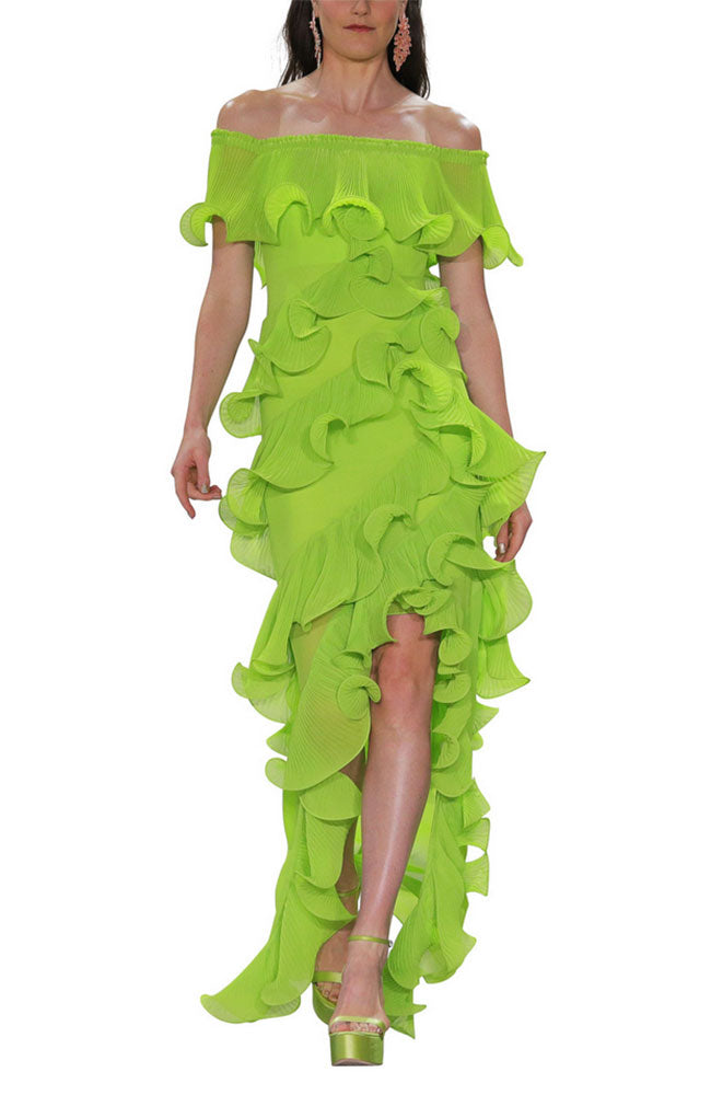 Octopus Hi Lo Ruffle Gown