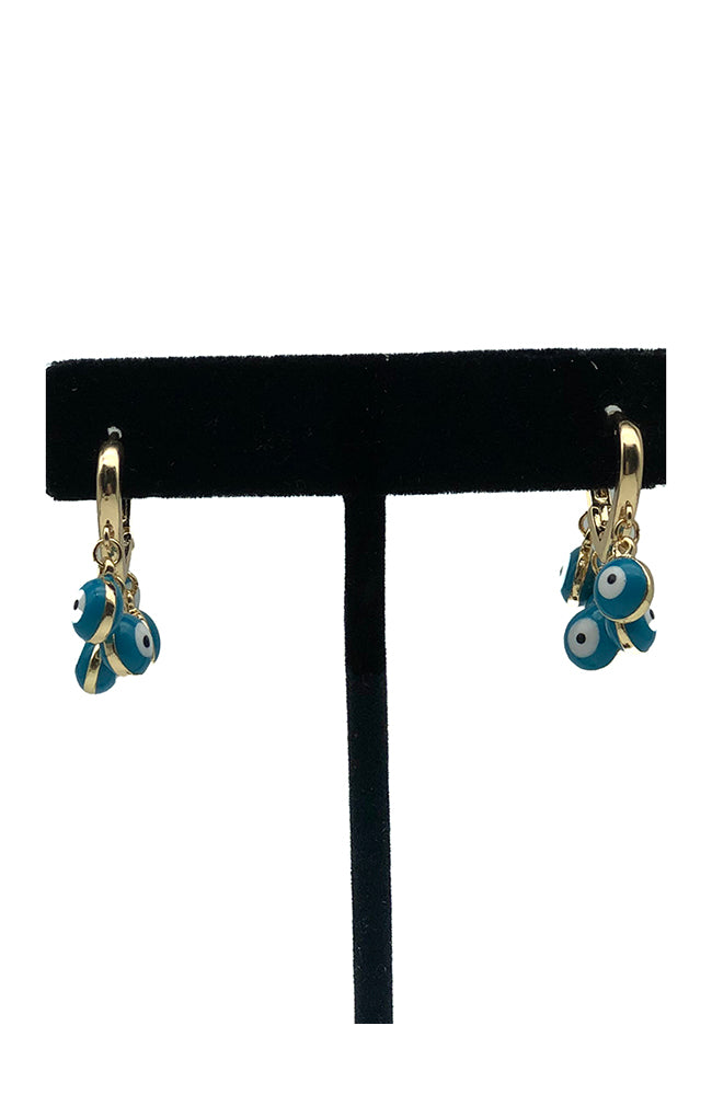 5 EE Charm Huggie Hoops Turquoise