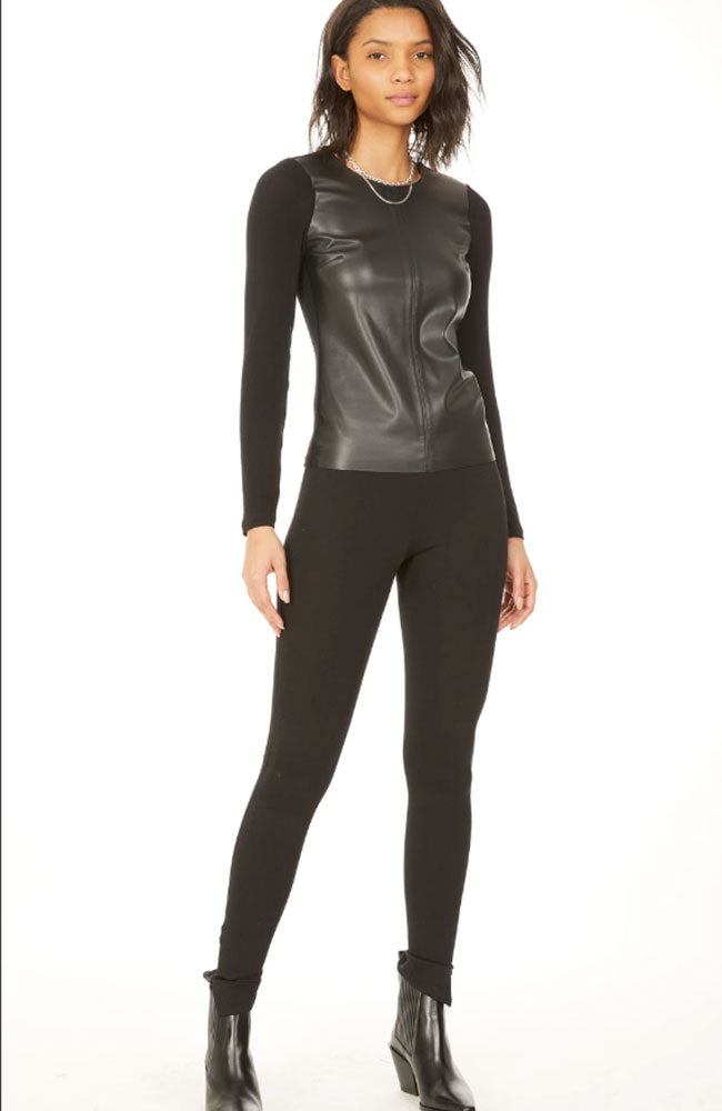 Hera Stitched Vegan Leather Top