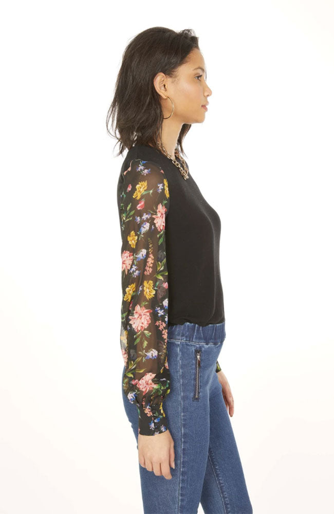 Noelle Print Georgette Combo Sweater