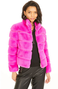 Jodi Paneled Fur Bomber