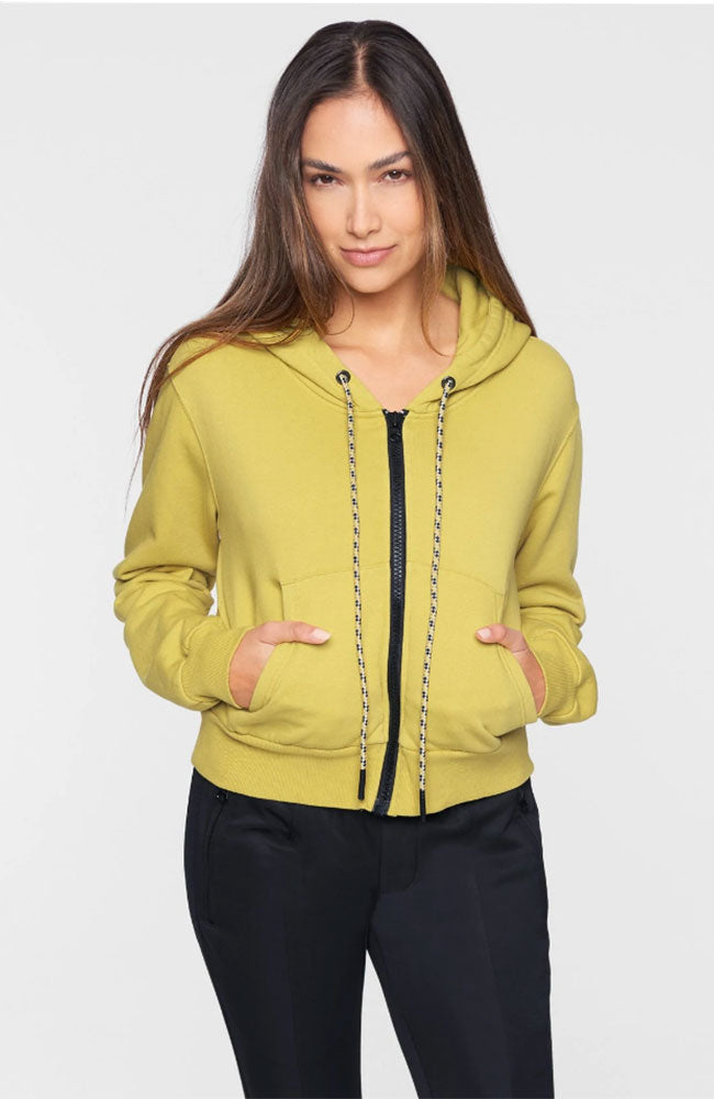 Crop Zip Hoodie in Dijon with GG Patch
