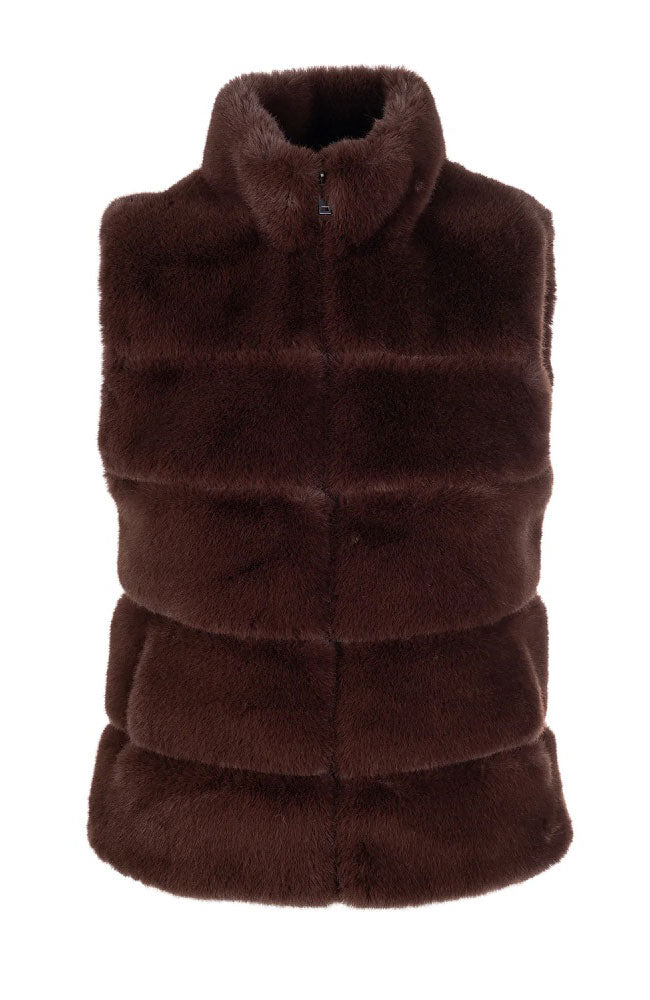 Roxanne Faux Fur Vest in Black