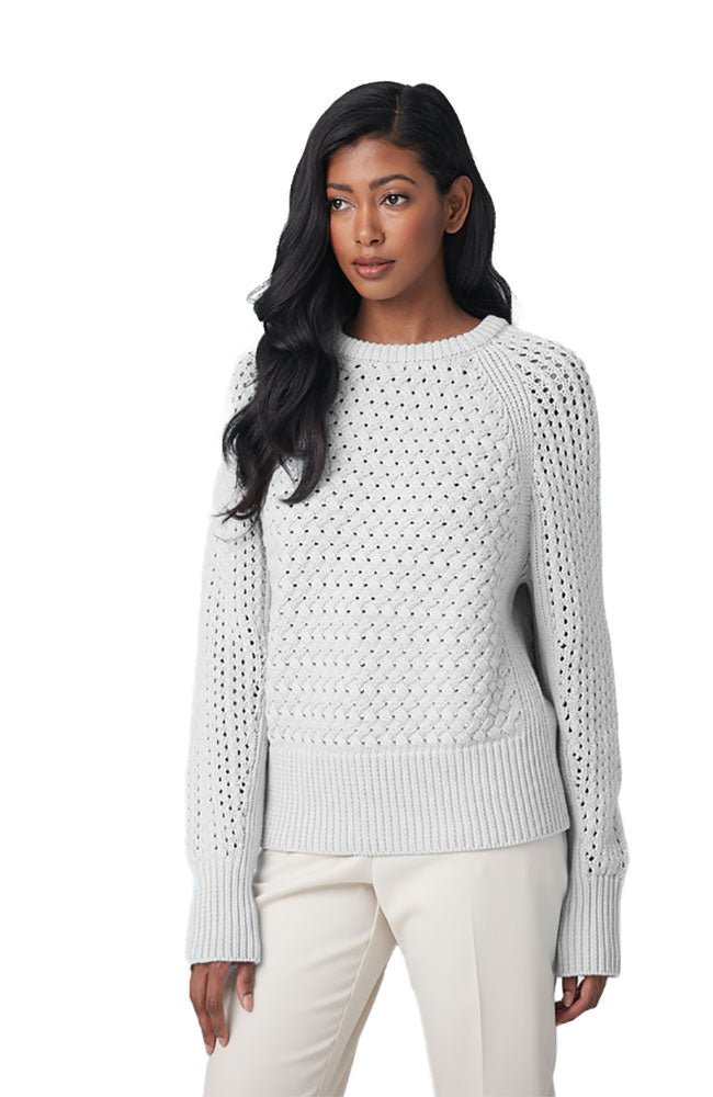 Crewneck Boxy Pullover in Ivory Mouline