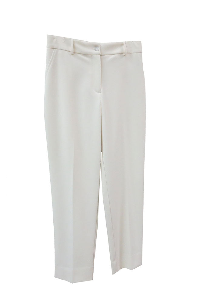 Crop Pant with Pockets in Bone Milano