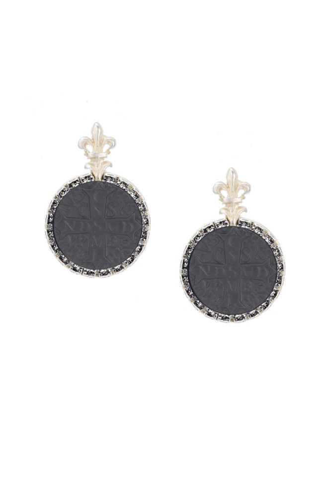 La Rochelle Earring Black Medallion