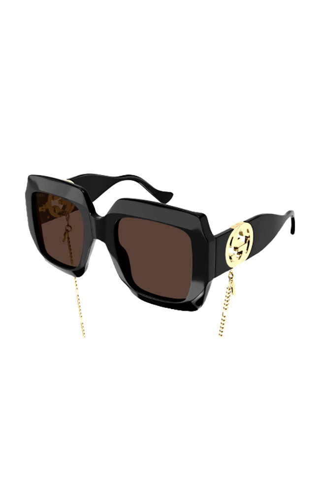 Gucci Sunglasses Black Oversized w/Chain
