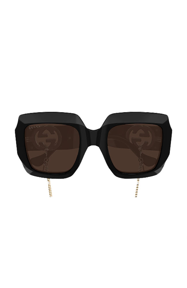 Gucci Sunglasses Black Oversized w/Chain