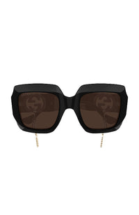 Gucci Sunglasses Black Oversized w/Chain