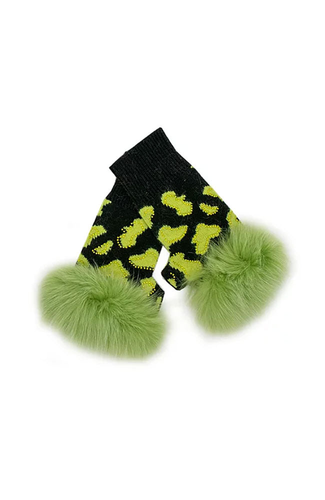 Cow Print Fingerless Gloves