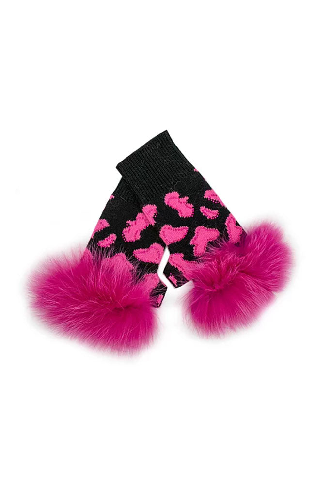 Cow Print Fingerless Gloves