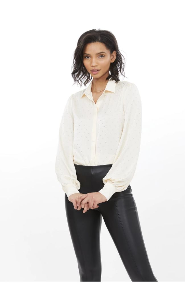 Havana Silk Button Down Blouse