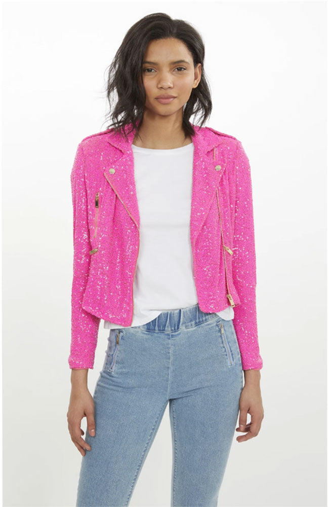 Sequin Jacket Hot Pink Suit Jacket Womens Robin Sequin Moto Jacket