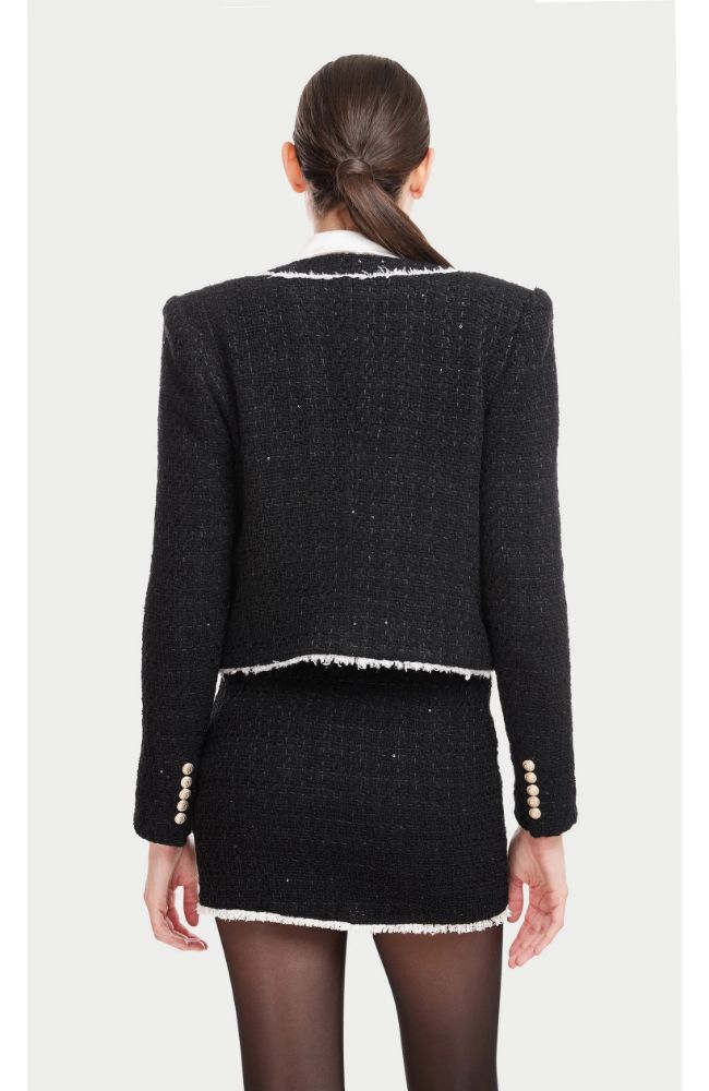 Serena Contrast Tweed Jacket