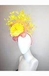 Pink Band Fascinator with Large Yellow Flower