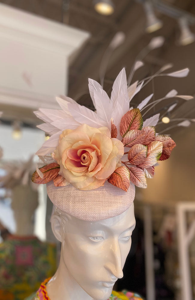 Fascinator White Pale Pink