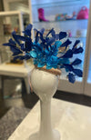 Fascinator Beige Aqua Navy