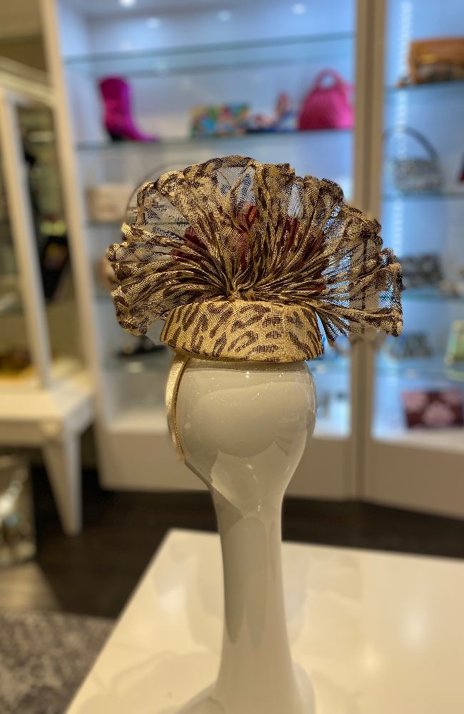 Fascinator Leopard Red Rose